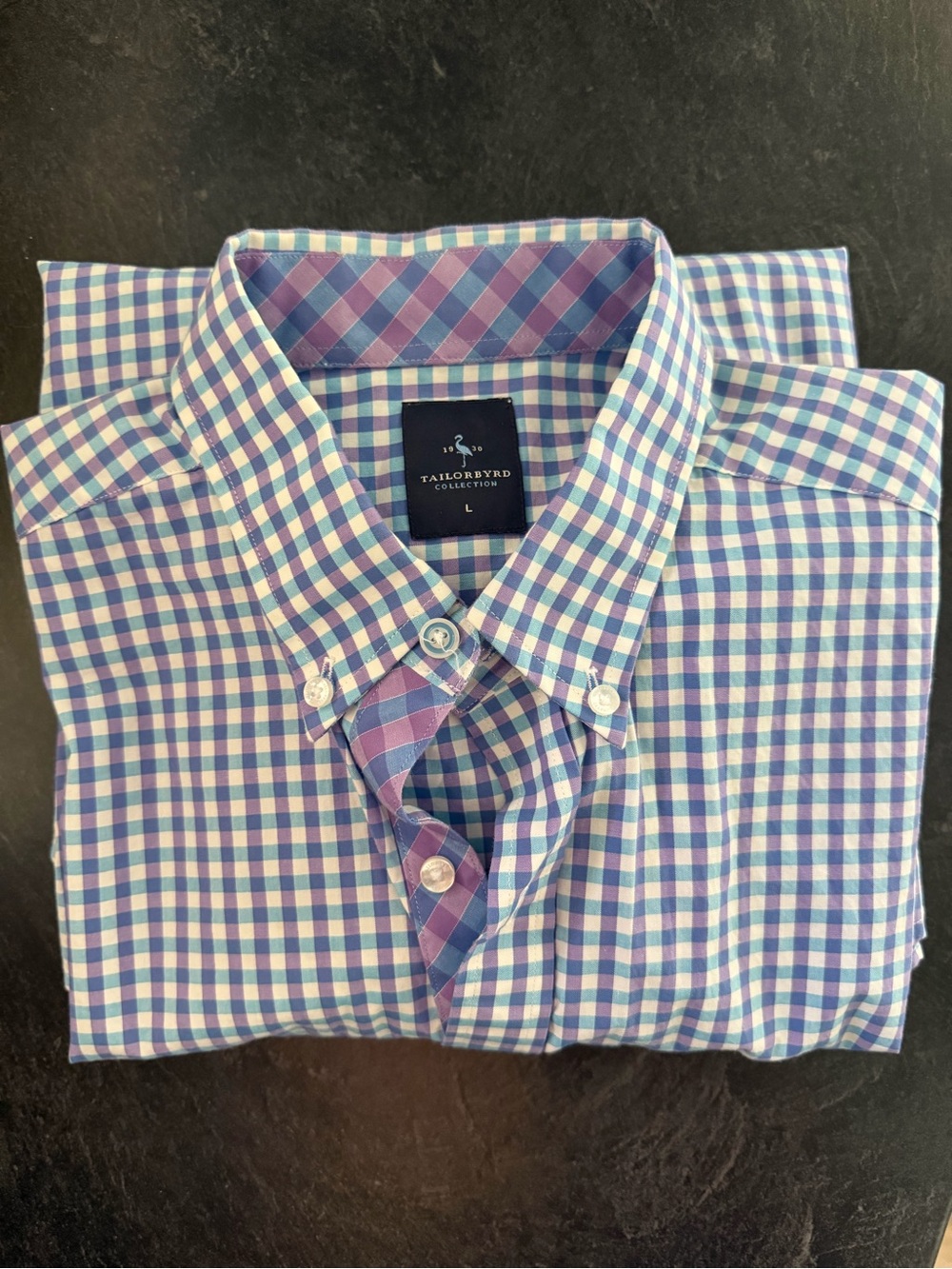 Tailorbyrd Men's Blue, Purple & White Check Button-Down Shirt